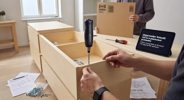 Шуруповёрт Rokodil для сборки мебели IKEA и аналогов: тесты в реальных условиях: сценарии использования и рекомендации мастеров